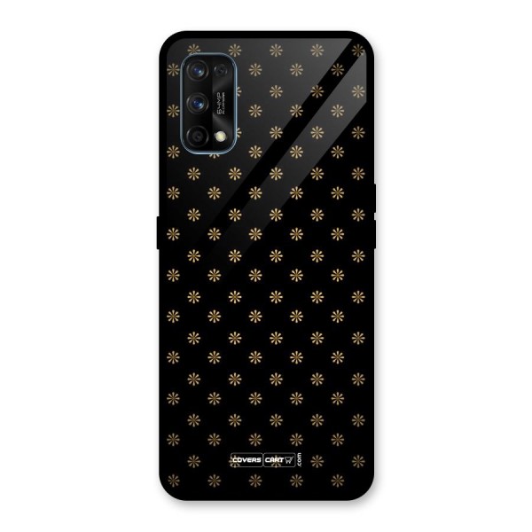 Golden Flowers Glass Back Case for Realme 7 Pro