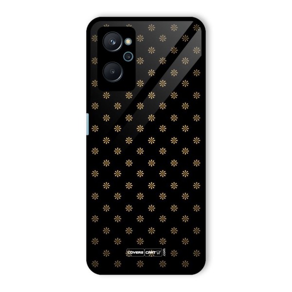 Golden Flowers Glass Back Case for Realme 9i