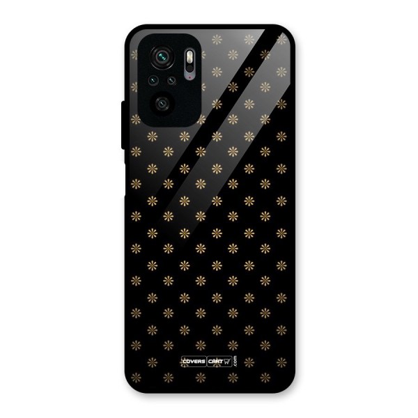 Golden Flowers Glass Back Case for Redmi Note 10