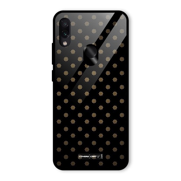 Golden Flowers Glass Back Case for Redmi Note 7