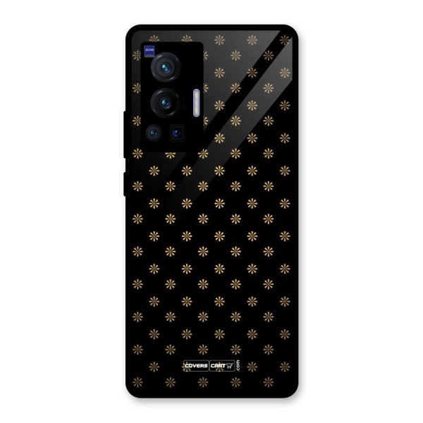 Golden Flowers Glass Back Case for Vivo X70 Pro