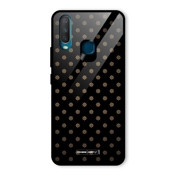 Golden Flowers Glass Back Case for Vivo Y17