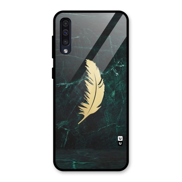 Golden Leaf Glass Back Case for Galaxy A50s