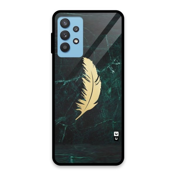 Golden Leaf Glass Back Case for Galaxy M32 5G