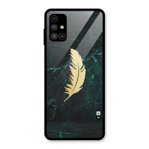 Golden Leaf Glass Back Case for Galaxy M51