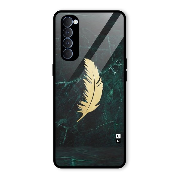 Golden Leaf Glass Back Case for Oppo Reno4 Pro