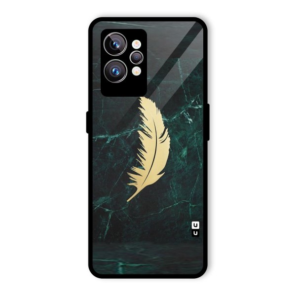 Golden Leaf Glass Back Case for Realme GT2 Pro