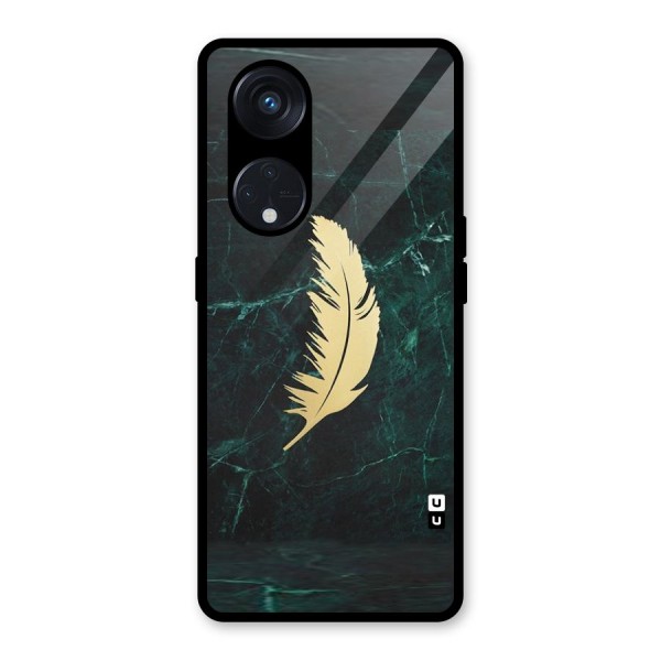 Golden Leaf Glass Back Case for Reno8 T 5G