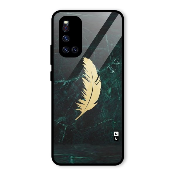 Golden Leaf Glass Back Case for Vivo V19