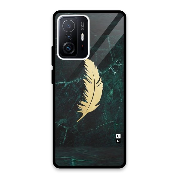 Golden Leaf Glass Back Case for Xiaomi 11T Pro