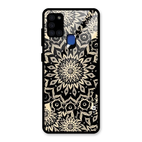 Golden Mandala Glass Back Case for Galaxy A21s