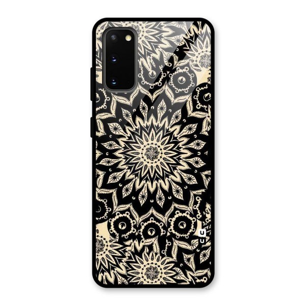 Golden Mandala Glass Back Case for Galaxy S20