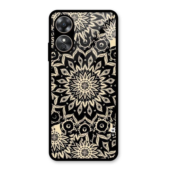 Golden Mandala Glass Back Case for Oppo A17