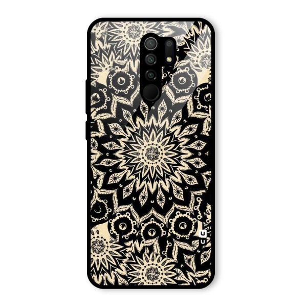 Golden Mandala Glass Back Case for Redmi 9 Prime