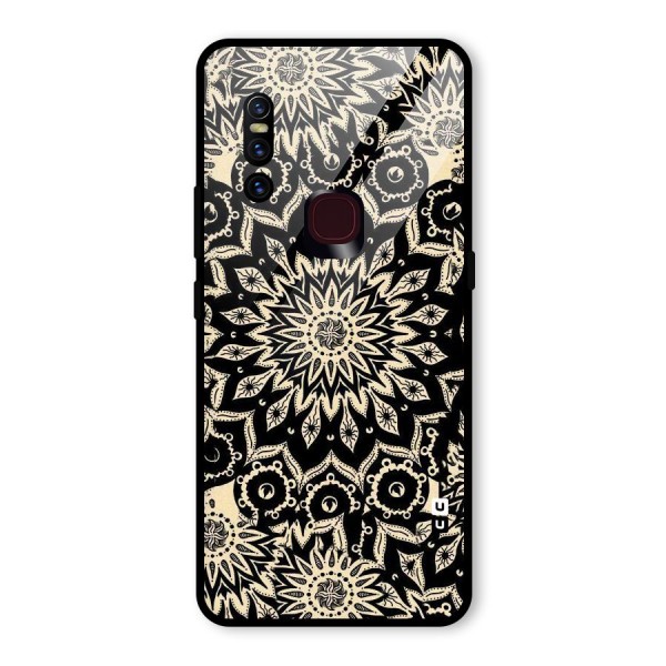 Golden Mandala Glass Back Case for Vivo V15