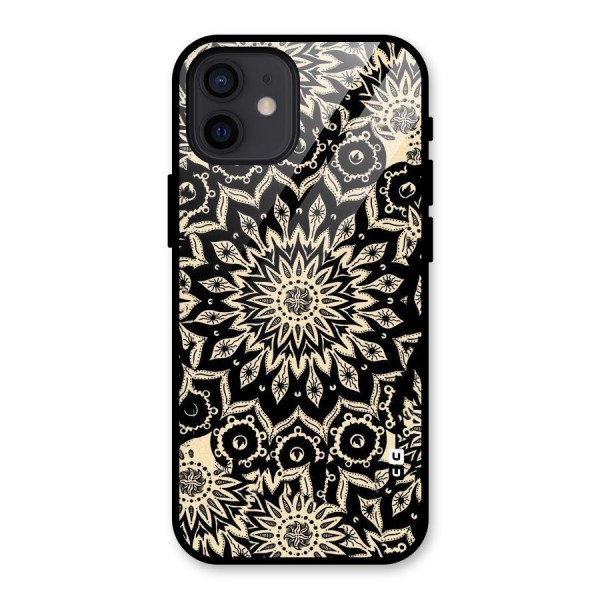 Golden Mandala Glass Back Case for iPhone 12