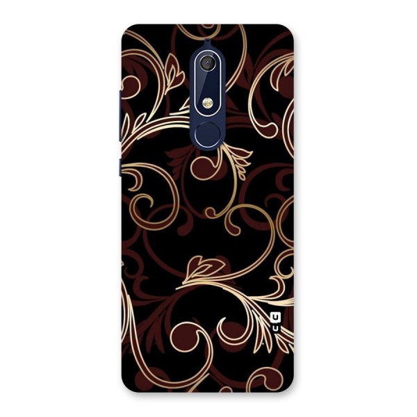 Golden Maroon Beauty Back Case for Nokia 5.1