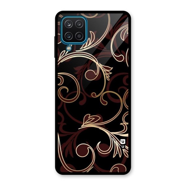 Golden Maroon Beauty Glass Back Case for Galaxy A12