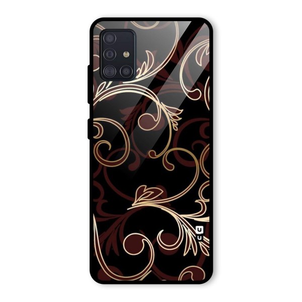 Golden Maroon Beauty Glass Back Case for Galaxy A51