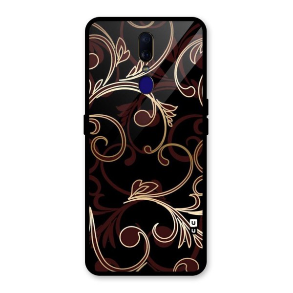 Golden Maroon Beauty Glass Back Case for Oppo F11