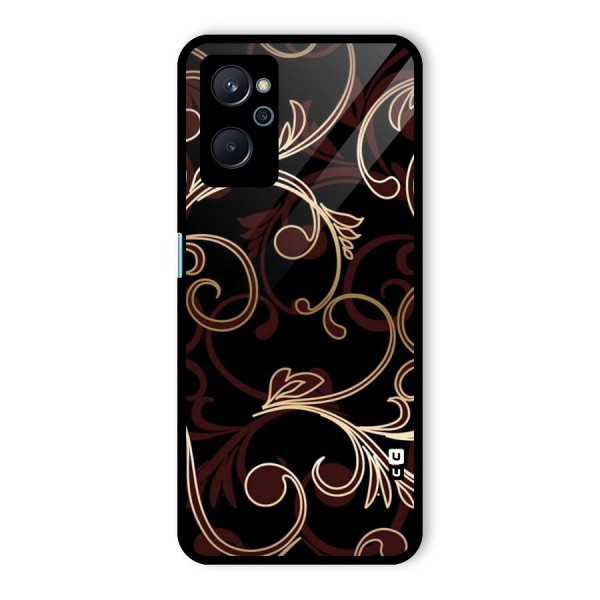 Golden Maroon Beauty Glass Back Case for Realme 9i