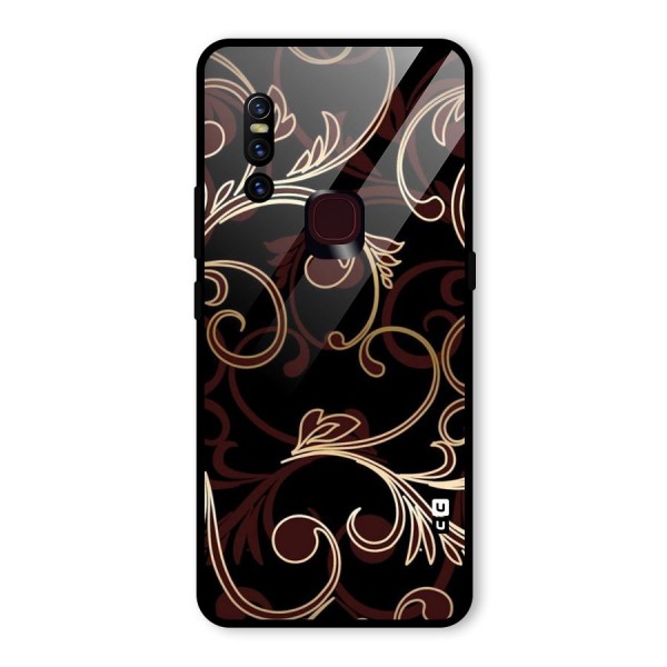 Golden Maroon Beauty Glass Back Case for Vivo V15