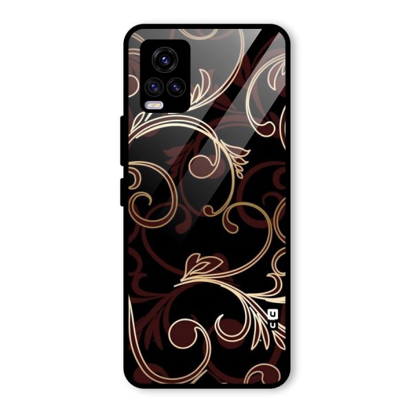 Golden Maroon Beauty Glass Back Case for Vivo V20