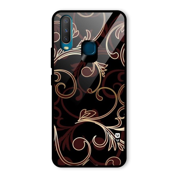 Golden Maroon Beauty Glass Back Case for Vivo Y12