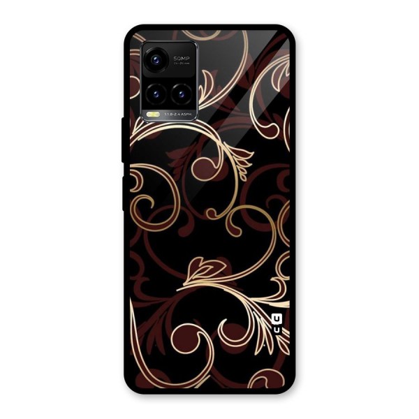 Golden Maroon Beauty Glass Back Case for Vivo Y21A