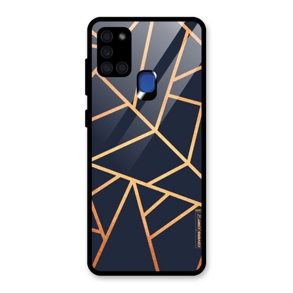 Golden Pattern Glass Back Case for Galaxy A21s