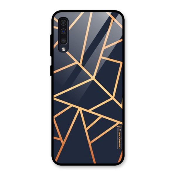 Golden Pattern Glass Back Case for Galaxy A50