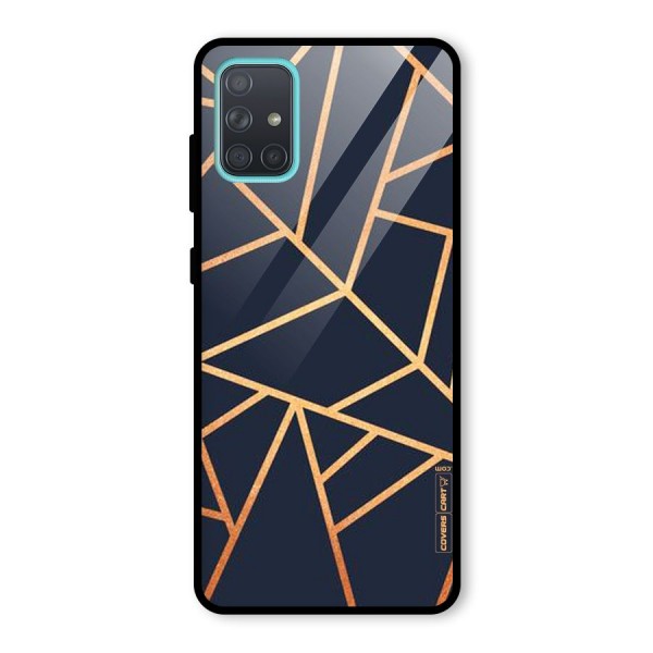 Golden Pattern Glass Back Case for Galaxy A71