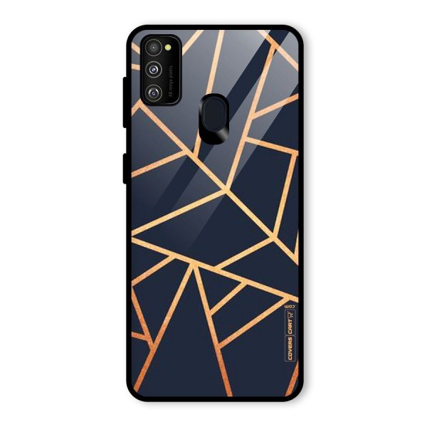 Golden Pattern Glass Back Case for Galaxy M21