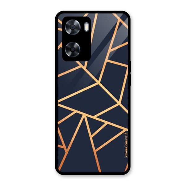 Golden Pattern Glass Back Case for Oppo A57 2022