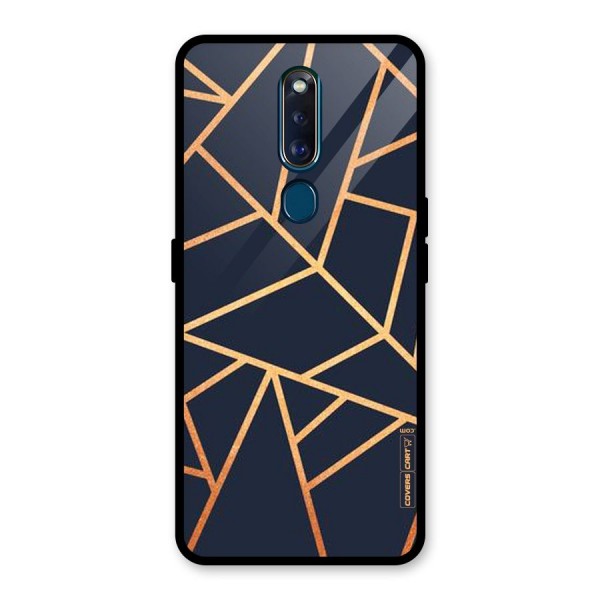 Golden Pattern Glass Back Case for Oppo F11 Pro