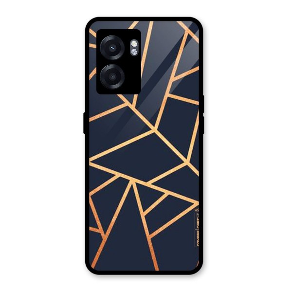 Golden Pattern Glass Back Case for Oppo K10 (5G)