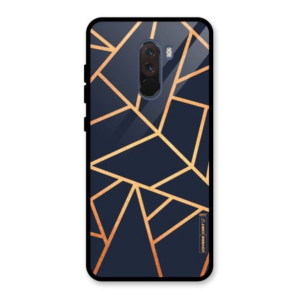 Golden Pattern Glass Back Case for Poco F1