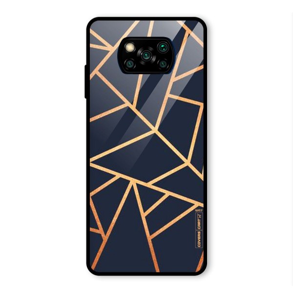 Golden Pattern Glass Back Case for Poco X3 Pro