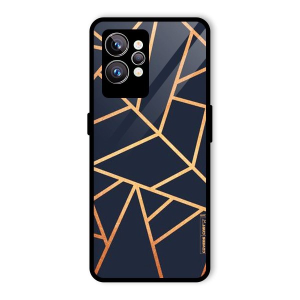 Golden Pattern Glass Back Case for Realme GT2 Pro