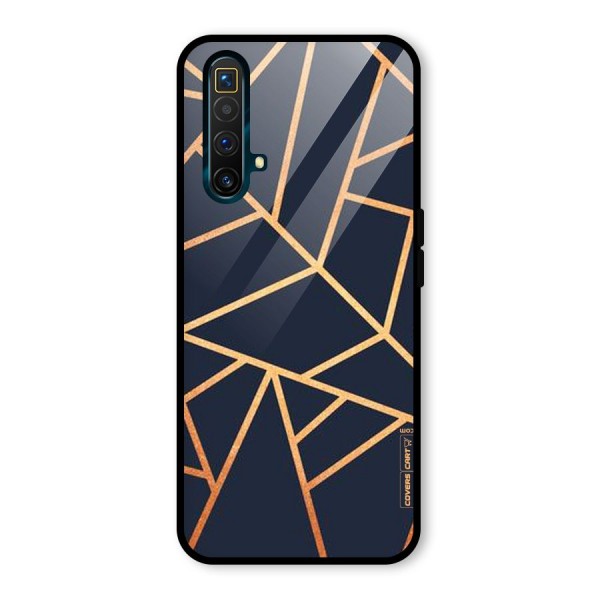 Golden Pattern Glass Back Case for Realme X3