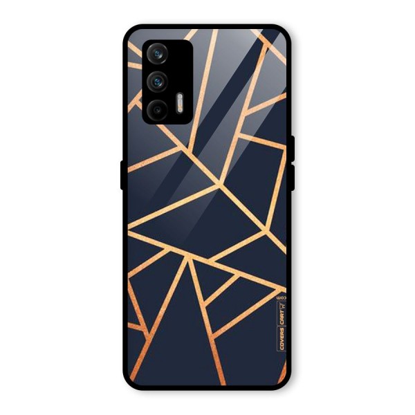 Golden Pattern Glass Back Case for Realme X7 Max