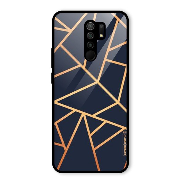 Golden Pattern Glass Back Case for Redmi 9 Prime