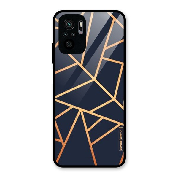 Golden Pattern Glass Back Case for Redmi Note 10