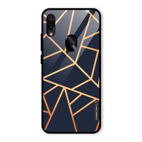 Golden Pattern Glass Back Case for Redmi Note 7