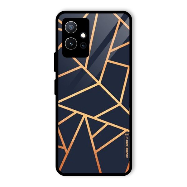 Golden Pattern Glass Back Case for Vivo T1 5G