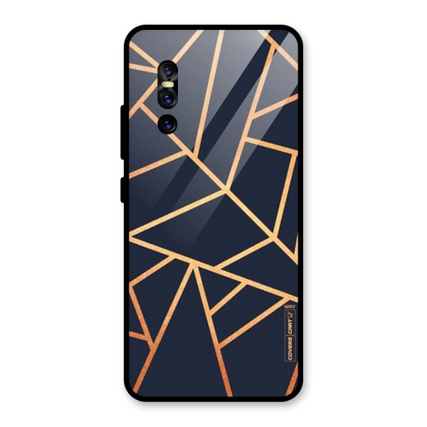 Golden Pattern Glass Back Case for Vivo V15 Pro