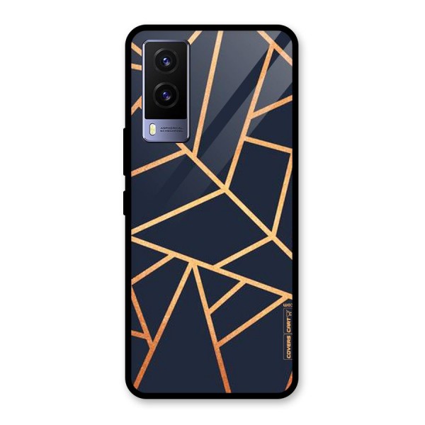 Golden Pattern Glass Back Case for Vivo V21e 5G