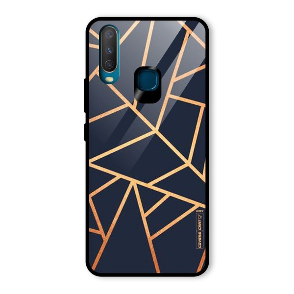 Golden Pattern Glass Back Case for Vivo Y15