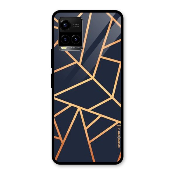 Golden Pattern Glass Back Case for Vivo Y21 2021