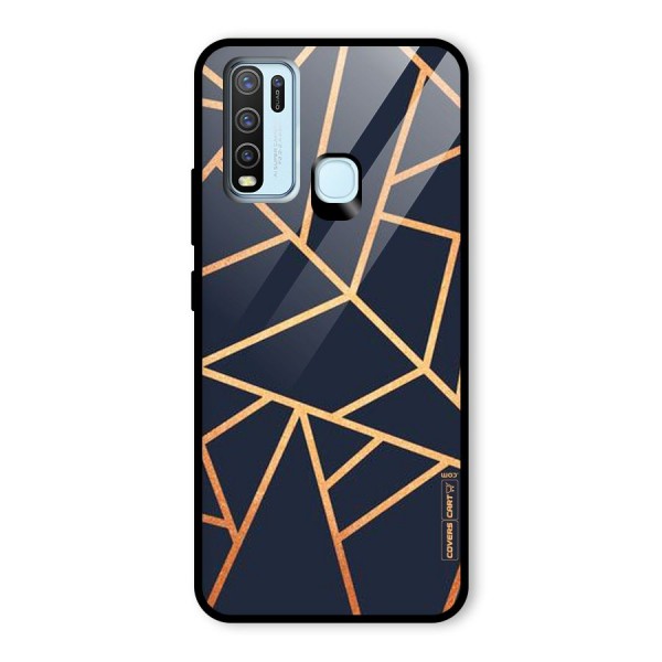 Golden Pattern Glass Back Case for Vivo Y30